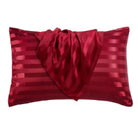 HKM-341139 Jacquard Satin Stripe Envelope Pillowcase Set - Soft Polyester Fiber, Multiple Sizes Available