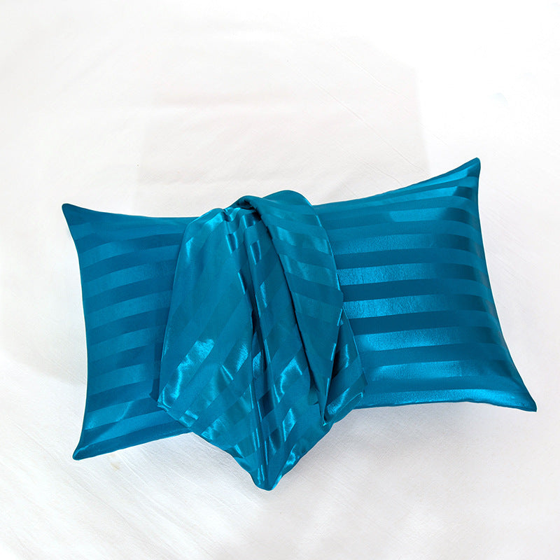 HKM-341139 Jacquard Satin Stripe Envelope Pillowcase Set - Soft Polyester Fiber, Multiple Sizes Available