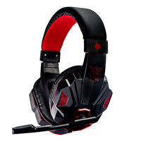 HKM-341203 Illuminated Wired Gaming Headset with Adjustable Microphone and Volume Control