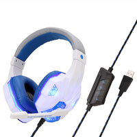 HKM-341203 Illuminated Wired Gaming Headset with Adjustable Microphone and Volume Control