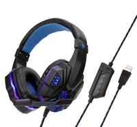 HKM-341203 Illuminated Wired Gaming Headset with Adjustable Microphone and Volume Control