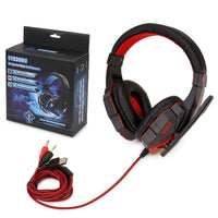 HKM-341203 Illuminated Wired Gaming Headset with Adjustable Microphone and Volume Control