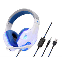 HKM-341203 Illuminated Wired Gaming Headset with Adjustable Microphone and Volume Control