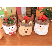 HKM-341267 Festive Drawstring Gift Bags - Snowman, Deer, and Old Man Designs - Perfect for Holidays and Celebrations