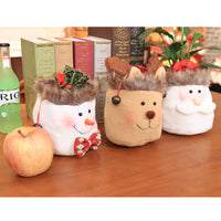 HKM-341267 Festive Drawstring Gift Bags - Snowman, Deer, and Old Man Designs - Perfect for Holidays and Celebrations