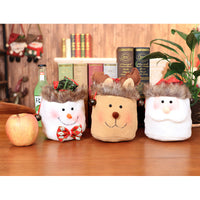 HKM-341267 Festive Drawstring Gift Bags - Snowman, Deer, and Old Man Designs - Perfect for Holidays and Celebrations
