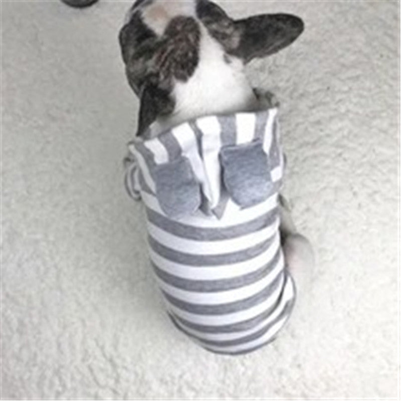 HKM-341395 Cozy Striped Cotton Sweater for Pets