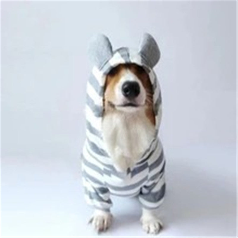 HKM-341395 Cozy Striped Cotton Sweater for Pets