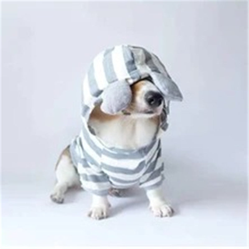 HKM-341395 Cozy Striped Cotton Sweater for Pets