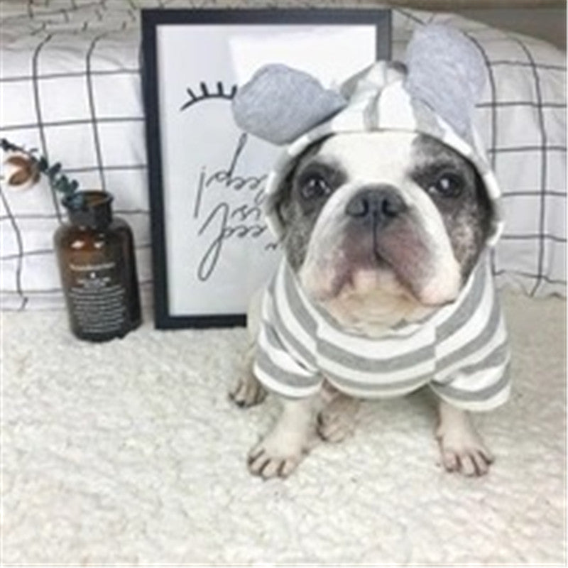HKM-341395 Cozy Striped Cotton Sweater for Pets