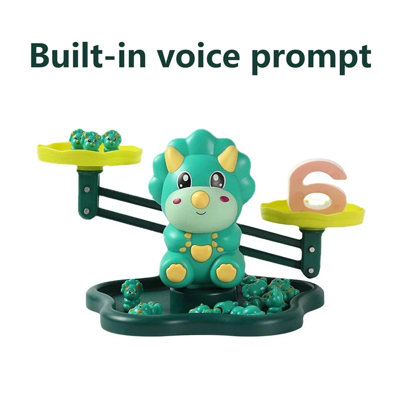 HKM-341715 Math Teaching Stack Balance Toy for Kids - Early Learning Dinosaurs Logic Game