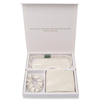 HKM-341971 Silk Eye Mask Gift Set with Pillowcase and Scrunchie - Breathable, Hypoallergenic, Anti-Aging