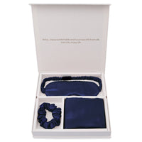 HKM-341971 Silk Eye Mask Gift Set with Pillowcase and Scrunchie - Breathable, Hypoallergenic, Anti-Aging
