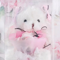 HKM-341971 Teddy Bear with Soap Flower Bouquet Gift Box - Ideal for Kids Ages 2 and Up