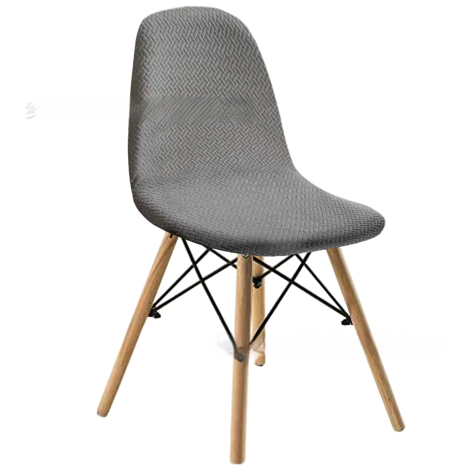 KTX-342035 Long Plaid Jacquard Chair Cover in Modern Geometric Design - Multiple Colors Available