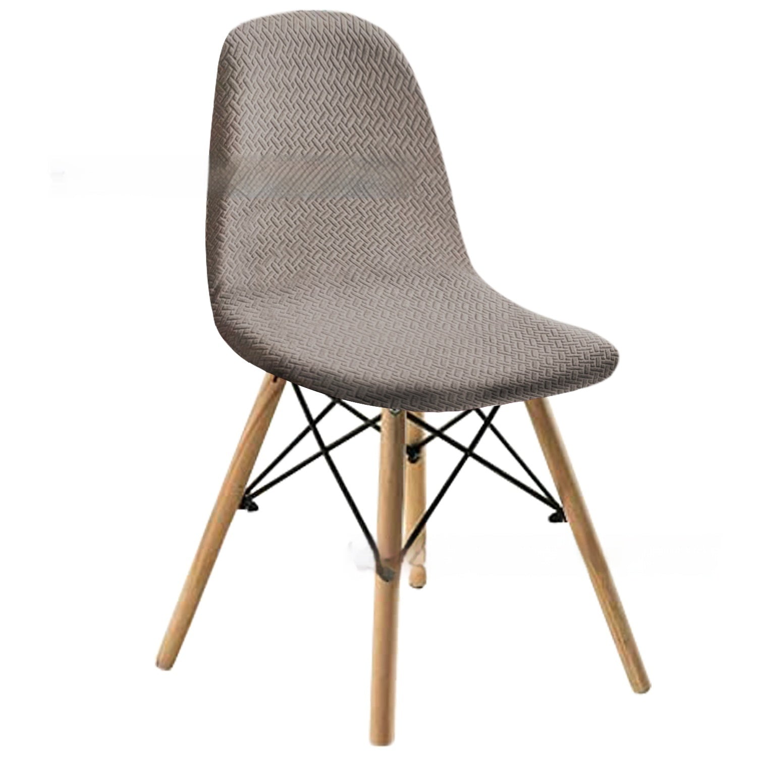 KTX-342035 Long Plaid Jacquard Chair Cover in Modern Geometric Design - Multiple Colors Available