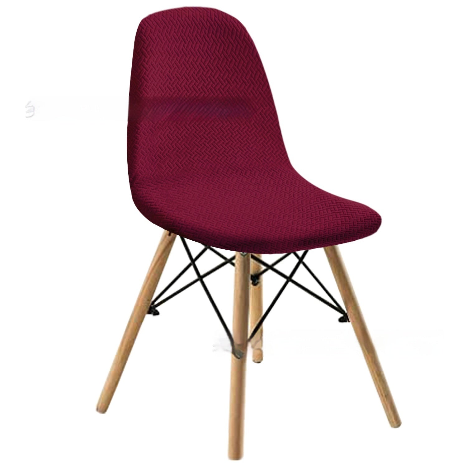 KTX-342035 Long Plaid Jacquard Chair Cover in Modern Geometric Design - Multiple Colors Available