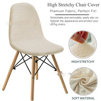 HKM-342035 Long Plaid Jacquard Chair Cover in Modern Geometric Design - Multiple Colors Available