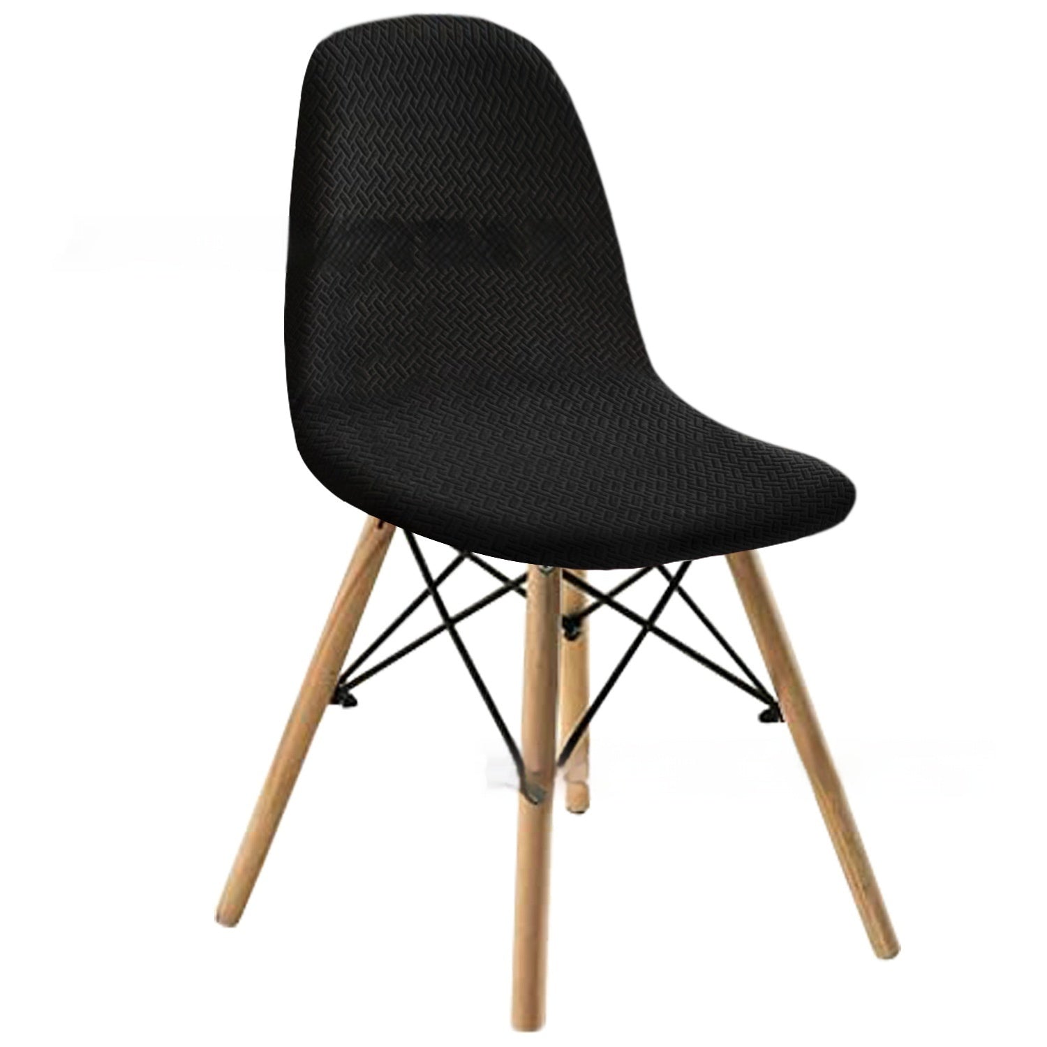 KTX-342035 Long Plaid Jacquard Chair Cover in Modern Geometric Design - Multiple Colors Available