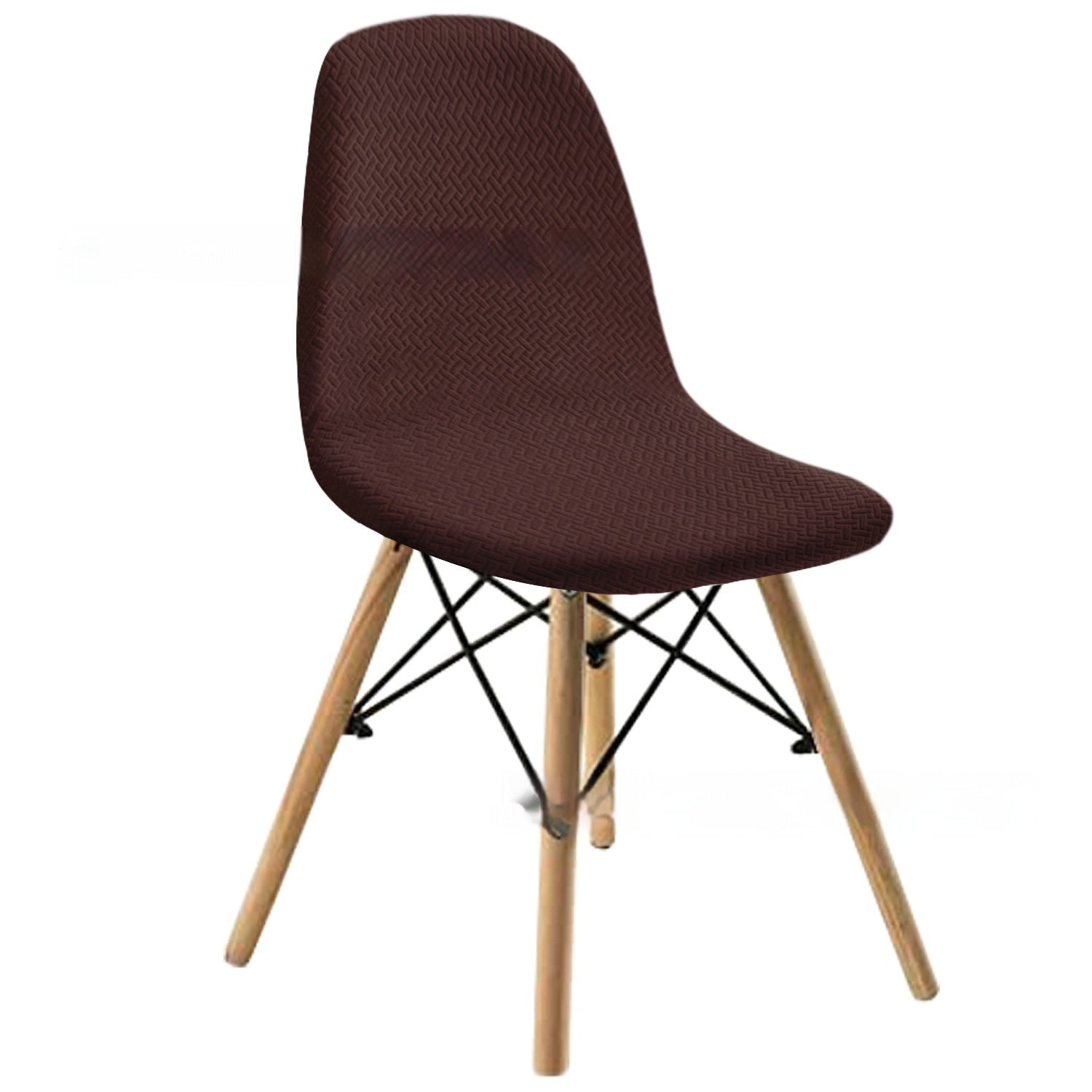 KTX-342035 Long Plaid Jacquard Chair Cover in Modern Geometric Design - Multiple Colors Available