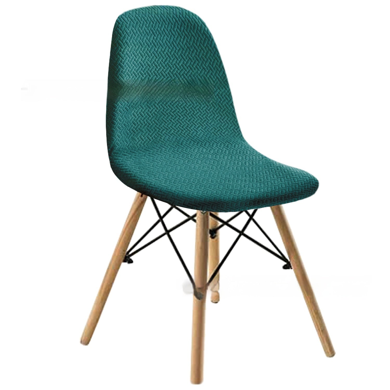 KTX-342035 Long Plaid Jacquard Chair Cover in Modern Geometric Design - Multiple Colors Available