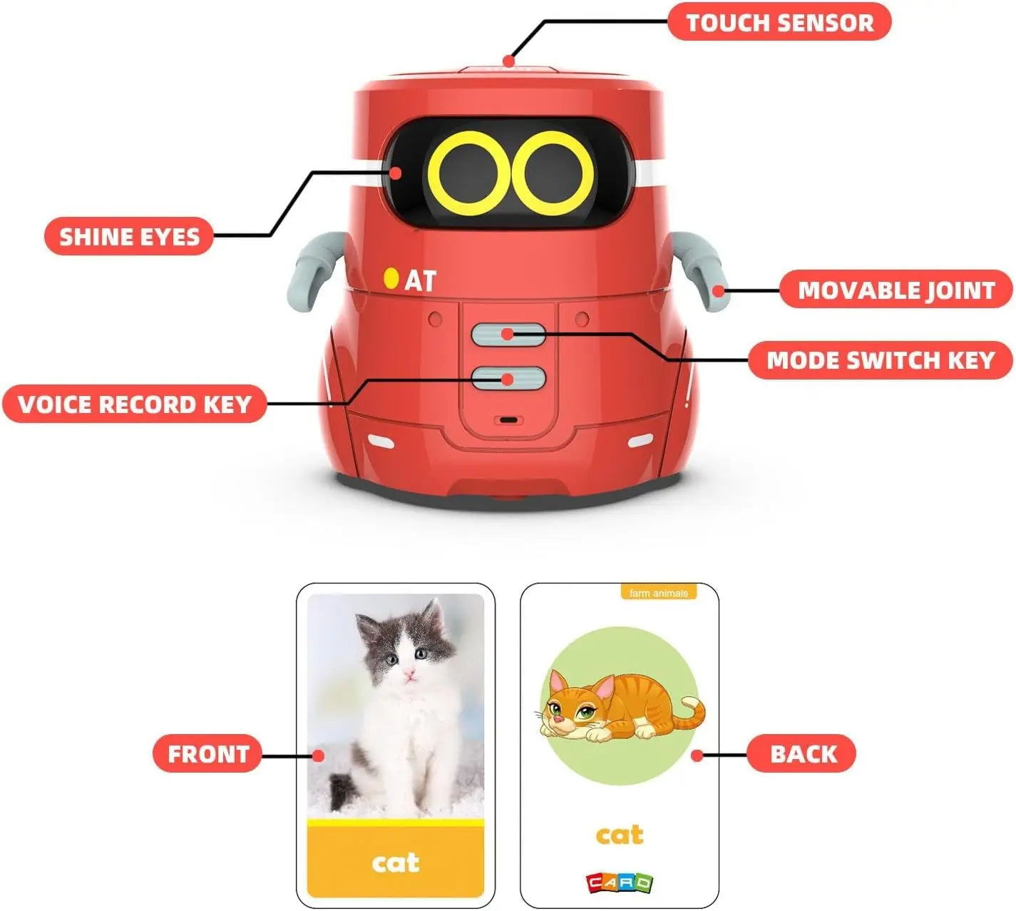 HKM-342099 Interactive Smart Learning Robot Toy for Kids - Light & Sound Educational Features