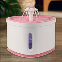 HKM-342163 Automatic Pet Water Fountain with LED Light and 2L Capacity, Silent Pump, 3 Flow Settings