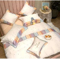 HKM-342291 Embroidered Star Geometry Duvet Cover Set in Pure Long-Staple Cotton