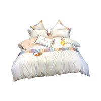 HKM-342291 Embroidered Star Geometry Duvet Cover Set in Pure Long-Staple Cotton