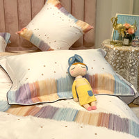HKM-342291 Embroidered Star Geometry Duvet Cover Set in Pure Long-Staple Cotton