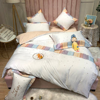 HKM-342291 Embroidered Star Geometry Duvet Cover Set in Pure Long-Staple Cotton