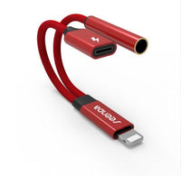 HKM-342675 Dual Lightning and 3.5mm Headphone Adapter Splitter for iPhone – 1m Length, Multiple Color Options