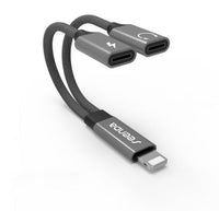HKM-342675 Dual Lightning and 3.5mm Headphone Adapter Splitter for iPhone – 1m Length, Multiple Color Options