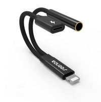HKM-342675 Dual Lightning and 3.5mm Headphone Adapter Splitter for iPhone – 1m Length, Multiple Color Options