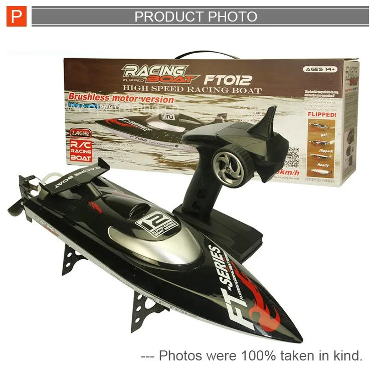 HKM-342931 4-Channel Remote Control Luxury Model Boat - Fast Racing Yacht with Auto Return, Outdoor Use, 50km/h, 11.8 x 46 x 12.5 cm
