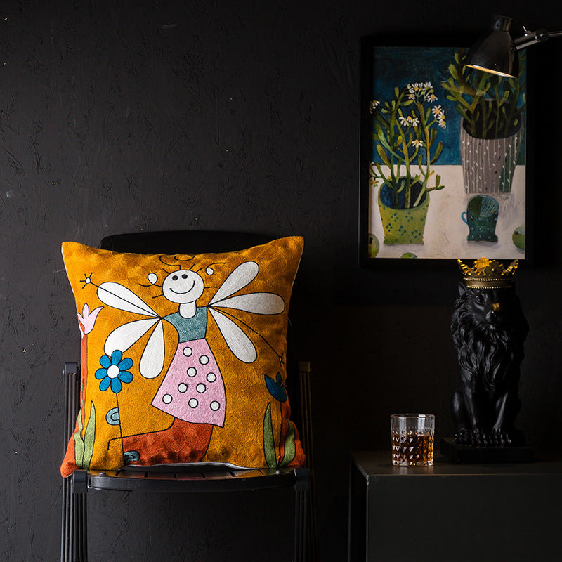 HKM-343251 Geometric Abstraction Cotton Pillowcase - European Style Cushion Cover