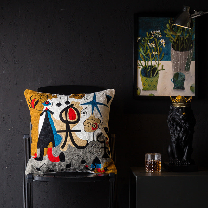 HKM-343251 Geometric Abstraction Cotton Pillowcase - European Style Cushion Cover