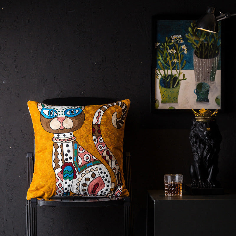 HKM-343251 Geometric Abstraction Cotton Pillowcase - European Style Cushion Cover