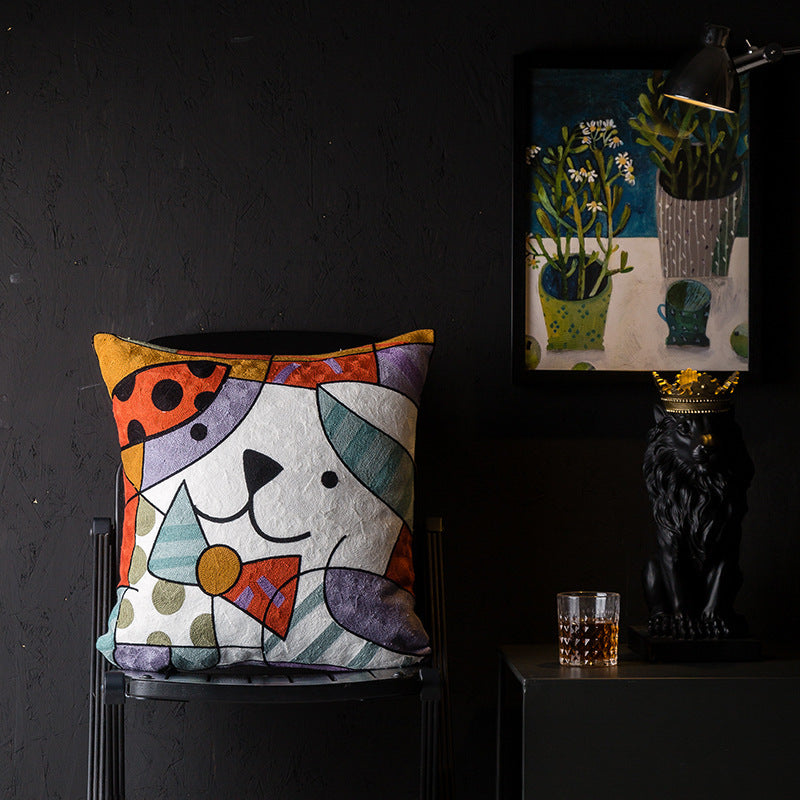 HKM-343251 Geometric Abstraction Cotton Pillowcase - European Style Cushion Cover