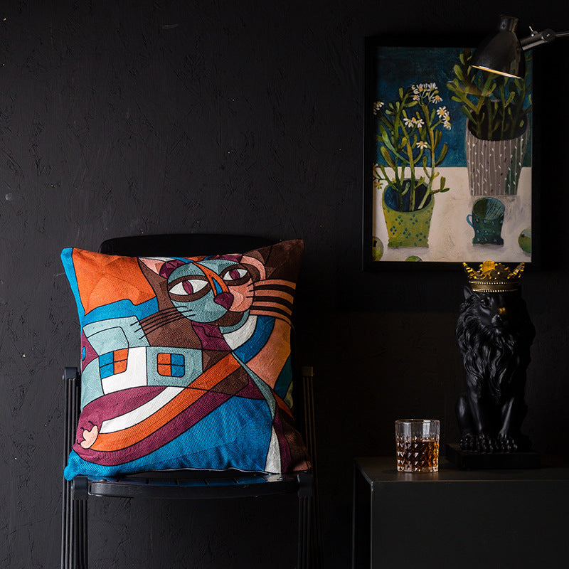 HKM-343251 Geometric Abstraction Cotton Pillowcase - European Style Cushion Cover