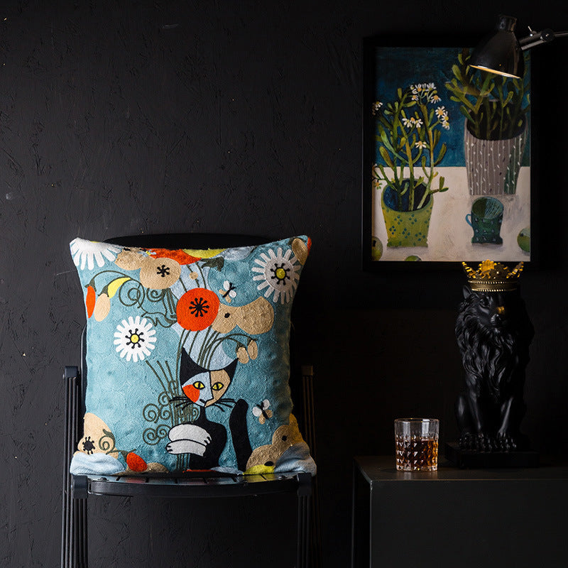HKM-343251 Geometric Abstraction Cotton Pillowcase - European Style Cushion Cover