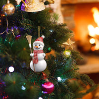HKM-343251 Modern White Acrylic Christmas Snowman Decorative Hanging Pendant - 8cm