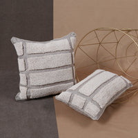 HKM-343507 Geometric Circle Tufted Pillow Cover in Cotton-Linen Blend, 45x45cm