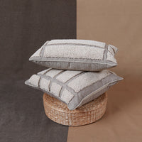 HKM-343507 Geometric Circle Tufted Pillow Cover in Cotton-Linen Blend, 45x45cm