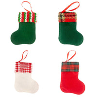 HKM-343571 Creative Christmas Socks Decoration Charms - Set of 4 Non-Woven Fabric Pendants
