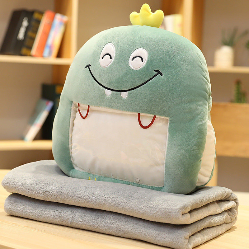 HKM-343571 Winter Plush Hand Warmer Pillow with Mobile Phone Viewing Blanket