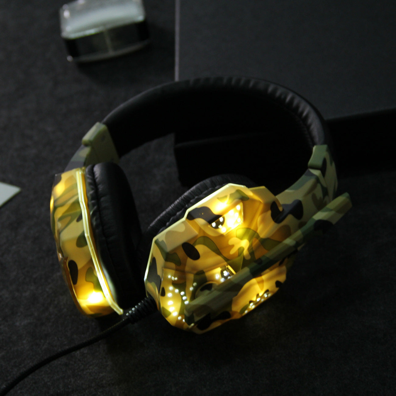 HKM-343635 Camouflage Wireless Headset Earphone with Microphone and 3.5mm Plug
