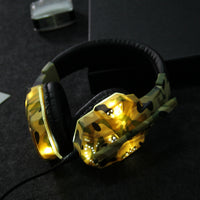 HKM-343635 Camouflage Wireless Headset Earphone with Microphone and 3.5mm Plug