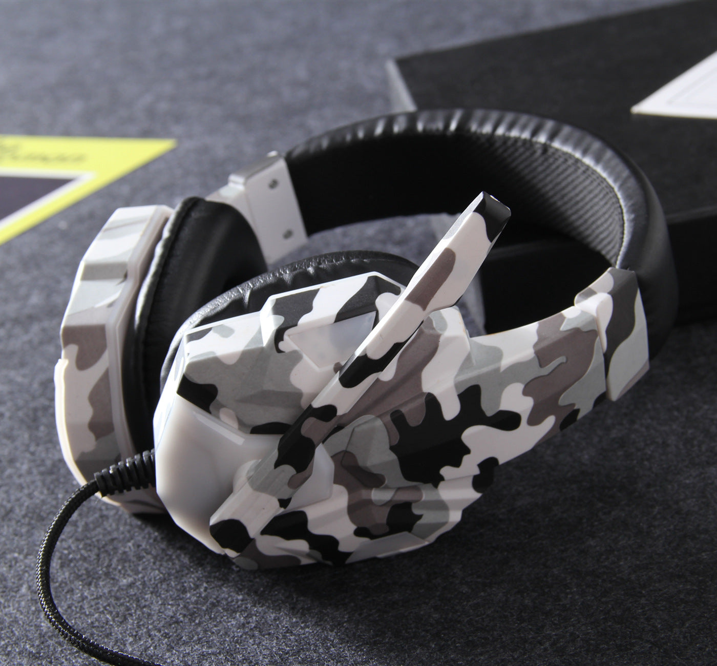 HKM-343635 Camouflage Wireless Headset Earphone with Microphone and 3.5mm Plug