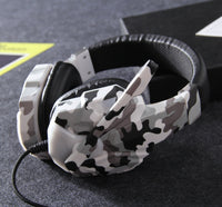 HKM-343635 Camouflage Wireless Headset Earphone with Microphone and 3.5mm Plug